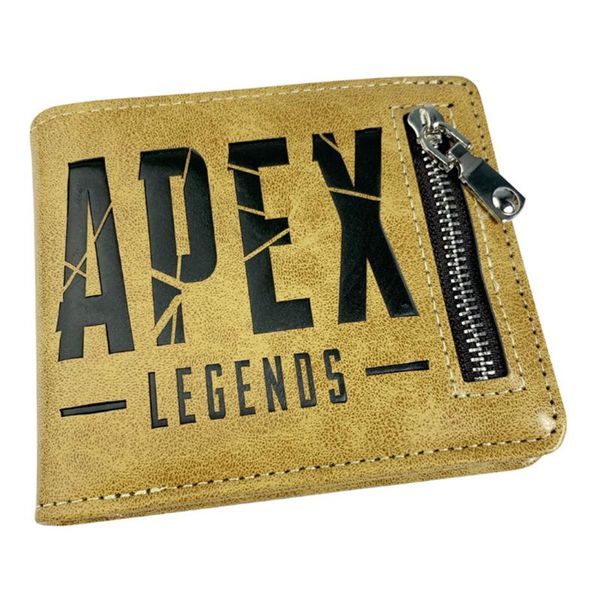 Carteiras Casual Carteira PU Game Apex Legends Desconto Oculto Couro Masculino com Zíper Bolsa de Crédito Moeda Nota Po Cartões Titulares Bolsas