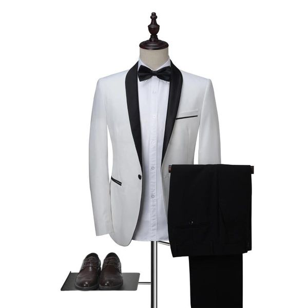 

men's suits & blazers arrival white burgundy men wedding prom costume homme terno masculino slim groom tuxedos blazer 2 pc jacket+pant, White;black