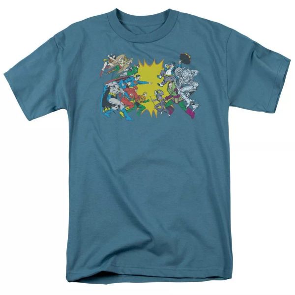 

justice league face off "slate" color t-shirt dc comics sizes s-3x new, White;black