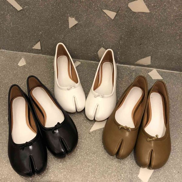 

dress shoes woman split toe flats moccasins size 35-40 tabi ninia shoes women espadrilles cozy soft soled riband ballerina loafers1975972, Black