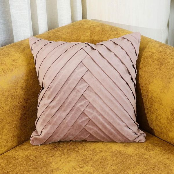 

cushion/decorative pillow pure color pillowcase hand woven home bedroom throw covers velvet modern office cushion cover decor household