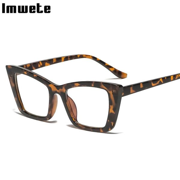 

fashion sunglasses frames imwete retro men women glasses frame metal hinge flat mirror blue light eyeglass transparent, Black