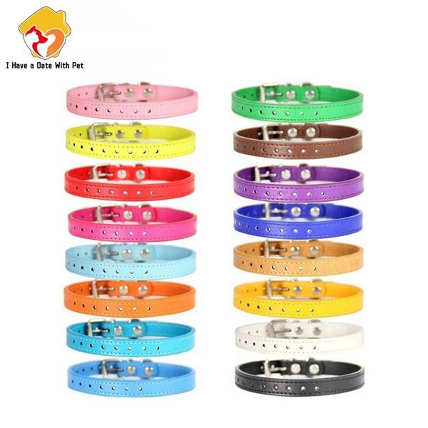 

colorful dog collar neck 15-31 cm pu leather leash for small dogs retractable cat collars chihuahua & leashes