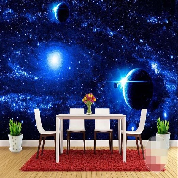 

custom universe starry galaxy planet self adhesive mural background wall living room sofa bedroom tv backdrop painting modern wallpapers