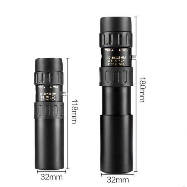 

telescope & binoculars metal monocular 10-90x25 front and rear adjustable zoom eyepiece night scope hunting camping equipment