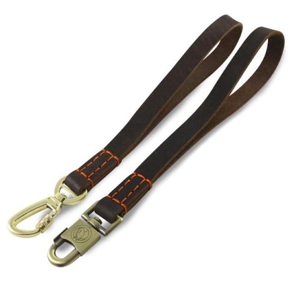 

dog collars & leashes short leash for medium large dogs genuine leather sturdy chain lead safety metal buckle soft handle outdoor jogging