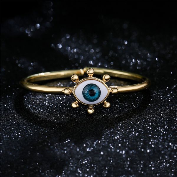 18K Gold 3D Дьявол открытый браслет медный манжеты браслеты размером турецкий синий глаз роскошный ювелирные изделия подарки для женщин