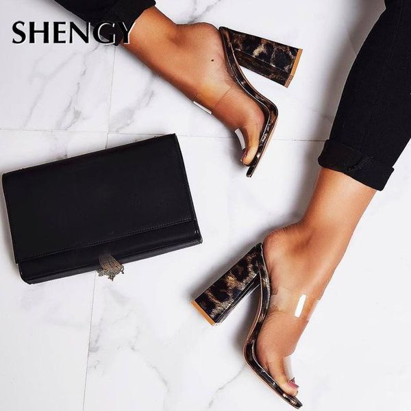 

office party high heels for women fashion sandals transparent leopard shoes summer pumps dress, Black