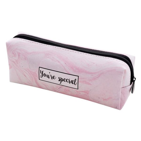

pencil bags creative student pu marble case simple multifunctional stationery pen storage bag cute school office pouch