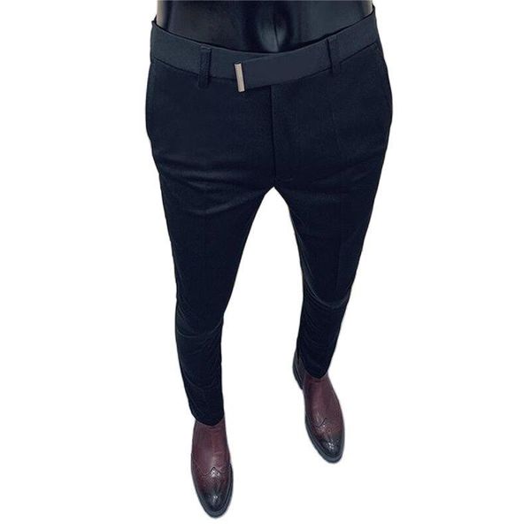 

men's suits & blazers brand men gray business suit pant casual formal mens dress pants spring pantalon costume slim fit trousers 28-36, White;black