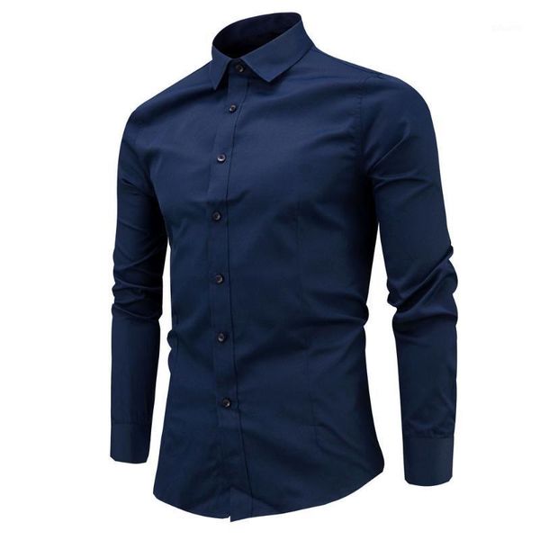 

men's autumn casual formal slim fit solid long sleeve dress shirt shirts, White;black