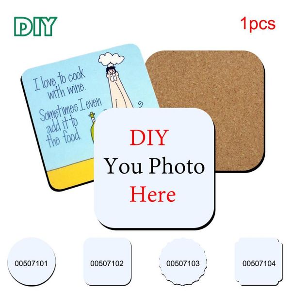 

mats & pads 1pc heat insulation wood cork diy custom picture coffee drink tea cup mug mat promotion gift