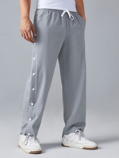 

men knot front button side pants k6ze#, Black