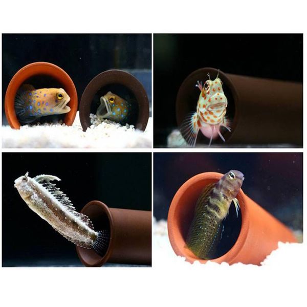 

decorations ceramic aquarium shelter breeding 4.8cmx1.5cm decor fish tube tank decoration for hiding cave spawn
