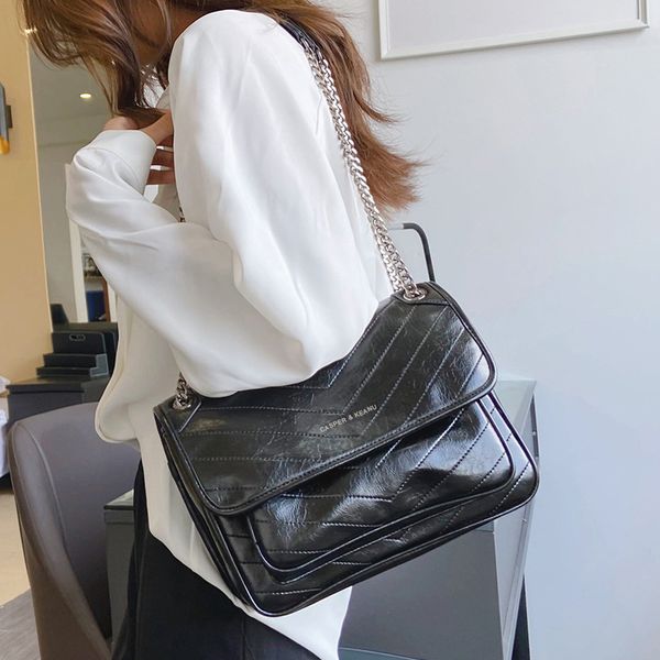 

womens bag 2021 new fashionable large capacity messenger bag womens hobo bag chain shoulder crossbody