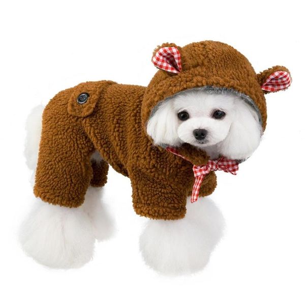 

dog apparel winter clothes hoodie coat four-legged cotton thicken warm for small dogs jacket puppy sweater pets