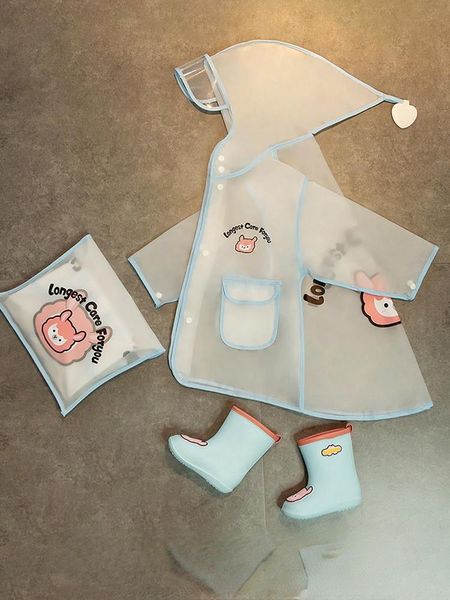

raincoats children's raincoat boys' rain school clothes girls' kindergarten baby gear poncho cape style boot set