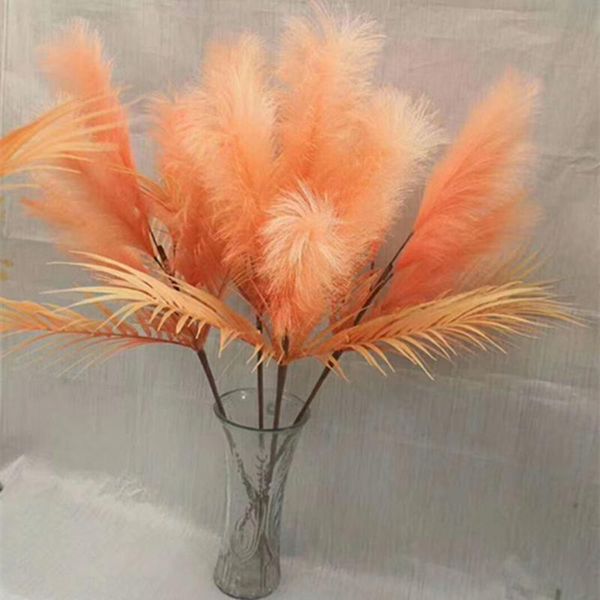 

decorative flowers & wreaths simulation multicolor 5heads reed grass artificial plastic decoration home wedding flower wall background dog t
