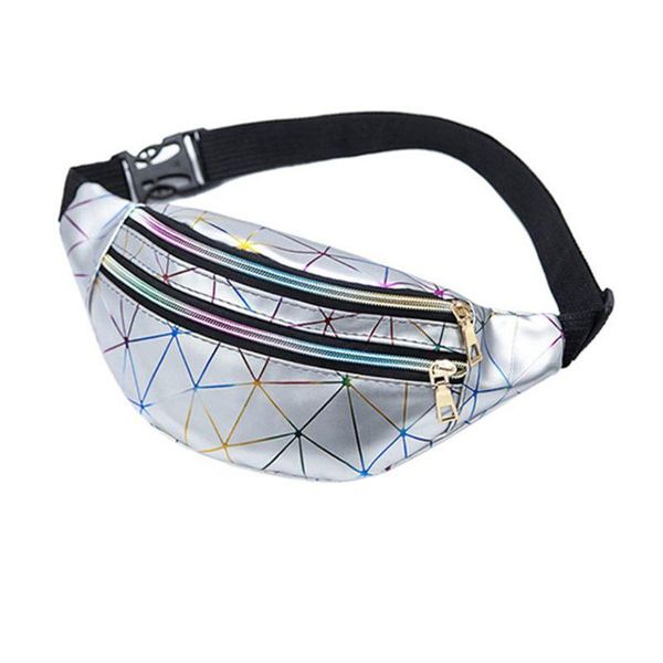 

ladies spliced pattern waterproof beach bag breast waist crossbody geometric packs patchwork bags