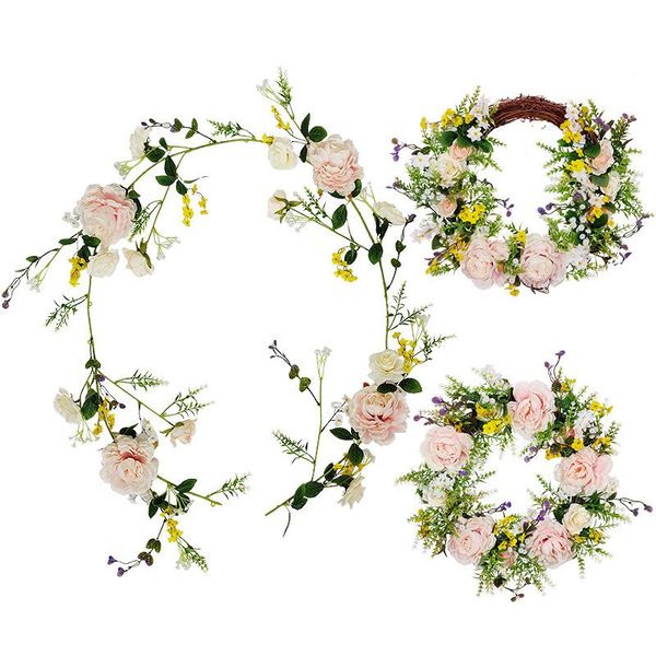 

decorative flowers & wreaths silk peony artificial simulation garland plants background wall wedding party supplies