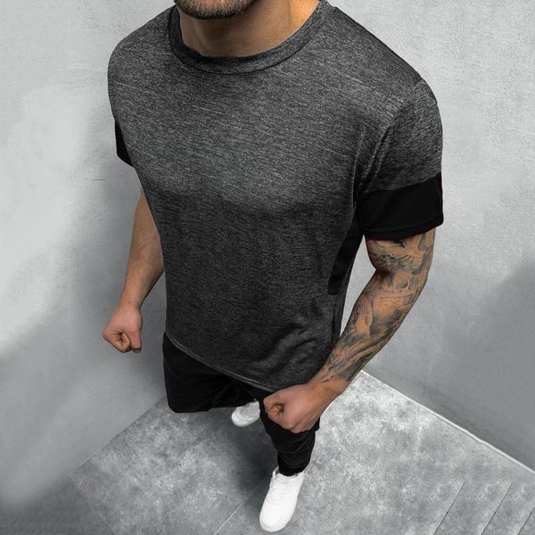 

men's patchwork t shirt men casual clothing -shirt short sleeve o-neck male tshirt fashion t-shirts, White;black