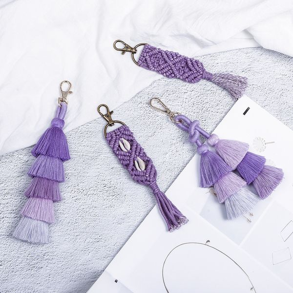 

personalized creative jewelry pendant tassel jewelry pendant hand woven knot bag key chain k68179, Silver