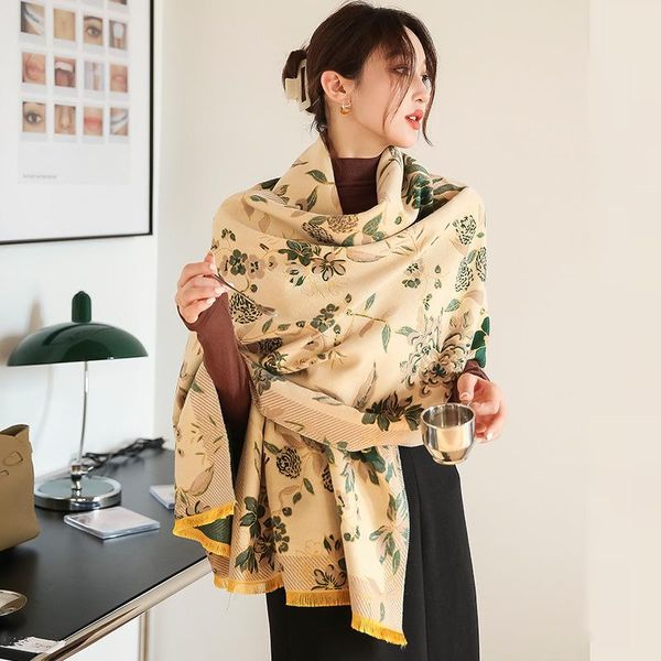 

scarves 2021 women's shawls wraps winter autumn warm soft imitation cashmere scarf for women luxury designers, Blue;gray