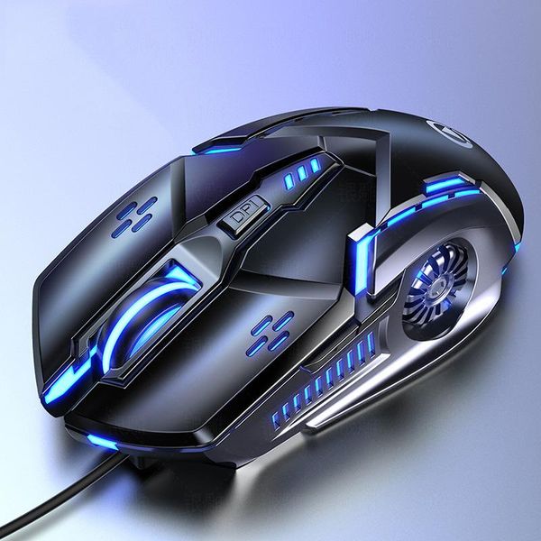 

mute wired mouse six keys luminous game e- sports machinery computer accessories cross-border delivery usb mice