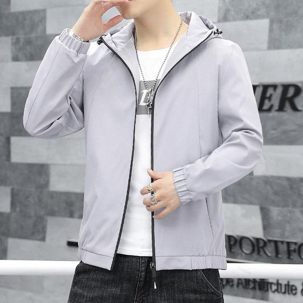 

men casual jackets men's hooded jacket autumn leisure slim fit coat windproof baseball fashion windbreakers, Black;brown