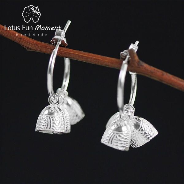 

lotus fun moment real 925 sterling silver natural creative handmade fashion jewelry ethnic vintage fish bell female rings bijoux dangle & ch