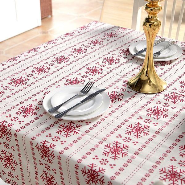 

junwell seasonal printing tablecloth red snowflakes christmas table cloth er different sizes available