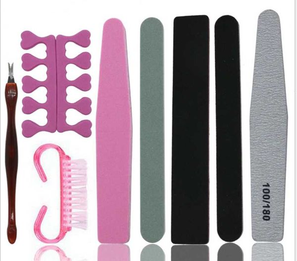

nail art kits tool set sponge file polishing strip polish 9-piece peeling finger splitter novice suit convenience
