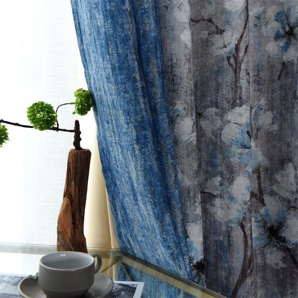 

spot chinese style light luxury chenille curtains living room bedroom finished ink painting curtain & drapes