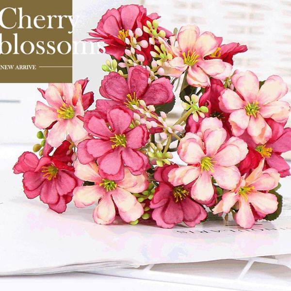 

decorative flowers & wreaths nordic style artificial cherry blossoms simulation bouquet wedding decoration fake home decor gift