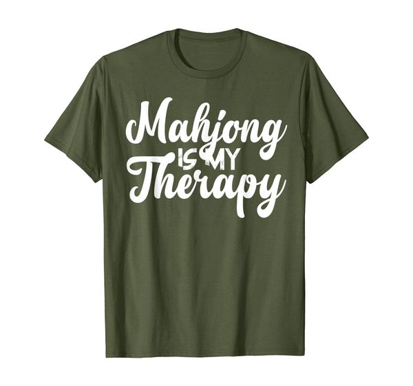 

mahjong is my therapy t-shirt - mahjong gifts, White;black