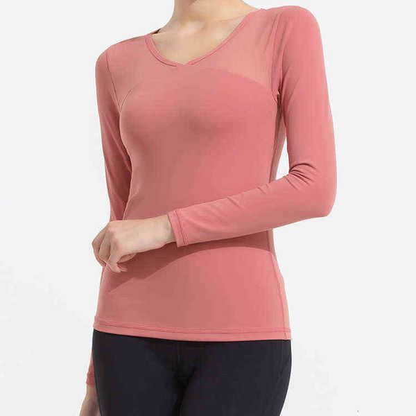 

women's long sleeve yoga t-shirt winter women's sleeved gauze temperament fitns cloth slim yoga with breast pads, White