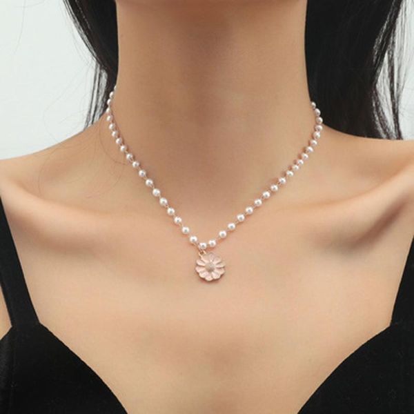 

chains han edition personality fashion creative design chrysanthemum shape pendant necklace women fine jewelry, Silver