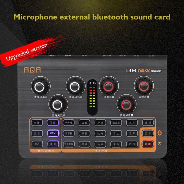 

sound cards q8 universal external bluetooth audio interface card 5v/2a 3.5mm port mixer for phone pc computer