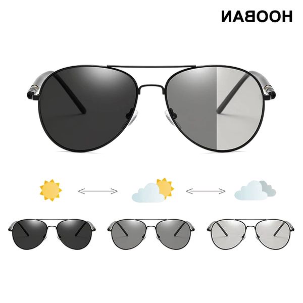 

hooban vintage fishing polaris pchrome sunglasses men women classic pilot male chameleon sunglasses dye shades glasses wholesale, Silver