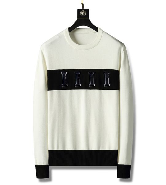 

2021 luxury mens sweater knitting embroidery hoodies jumper o-neck simple casual pullover knit jumpers zip long pullovers, White;black