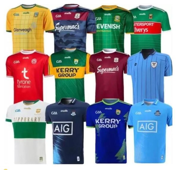 

ireland gaa rugby jerseys tipperary galway dublin shirts kerry tyrone mayo meath jersey home away 2021 s-3xl top, Black;gray