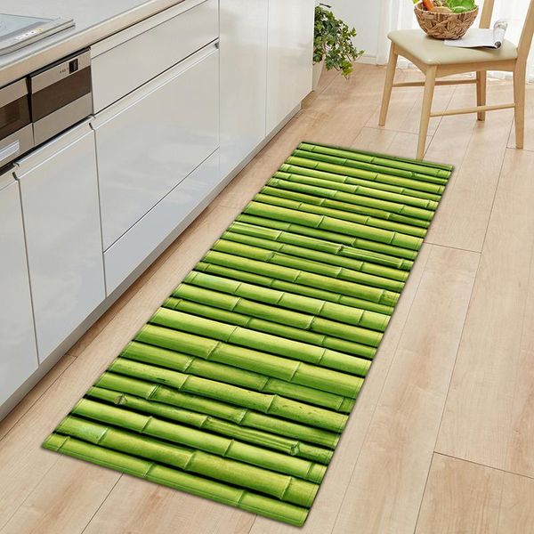 

long kitchen mat plant grass carpet non-slip floor water absorption bathroom rug entrance door tapete carpets