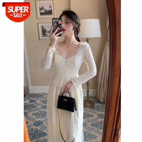 

[12/10 00:00 new] heavy industry lace dating dress lapel slim slimming fairy #uj0c, White;black