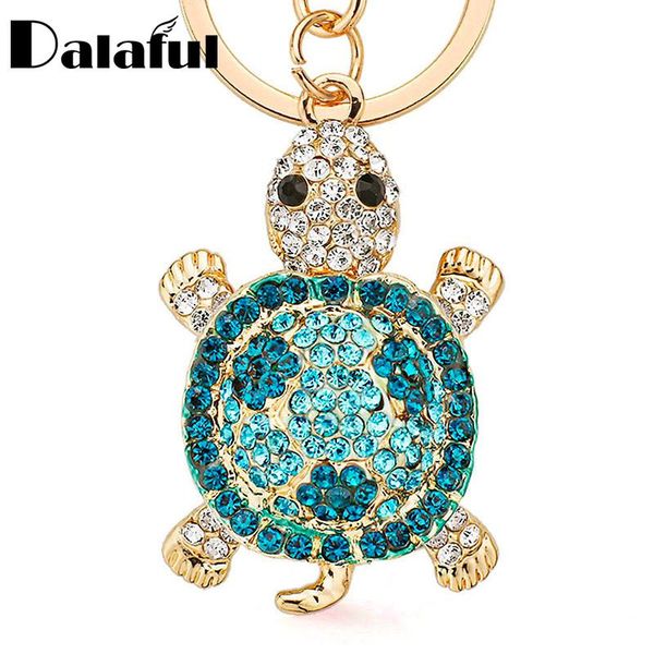 

keychains dalaful novelty crystal rhinestone tortoise keyrings key chains holder for car purse bag pendant buckle fashion k233, Silver
