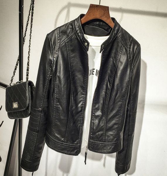 

women's suits & blazers original design female's slim chic pattern classic simple jacket blazer punk dj leather short motorcycle 3, White;black