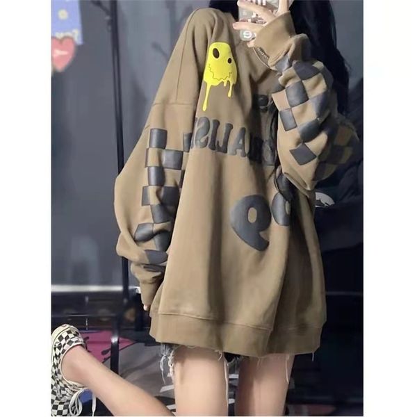 

street american pullover women's new fashion casual loose in autumn and winter, Black