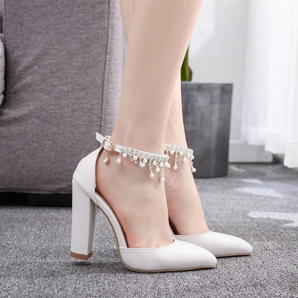 

sandals women high heels pu square buckle summer fashion casual dress shoes, Black