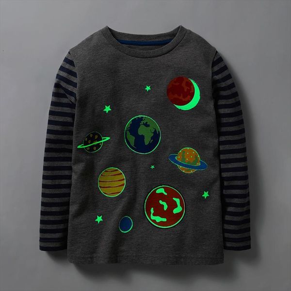 

little maven 2 8years autumn luminous universe planet boys long sleeve t shirts toddler kids fall clothing childrens clothes, Blue