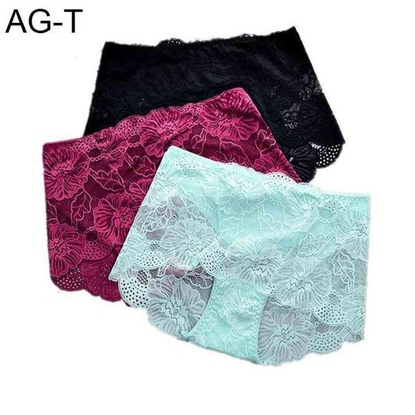 

fat mm hollow lace high waist underwear women's briefs new product large size, Black;pink
