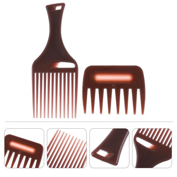 

hair brushes 2pcs barber hairdressing comb set large tooth pick wide, Silver
